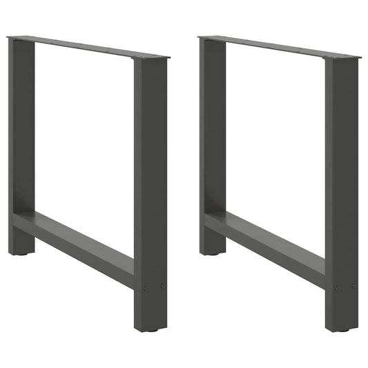 Anthracite Steel Dining Table Legs, Adjustable 72-73cm, Set of 2