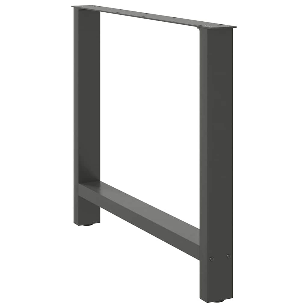 Anthracite Steel Dining Table Legs, Adjustable 72-73cm, Set of 2