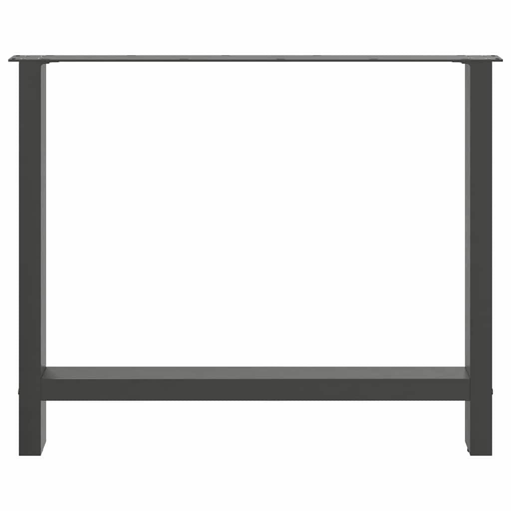 Anthracite Steel Dining Table Legs, Adjustable 72-73cm, Set of 2