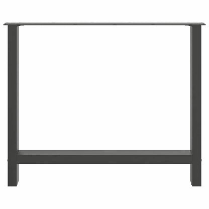 Anthracite Steel Dining Table Legs, Adjustable 72-73cm, Set of 2