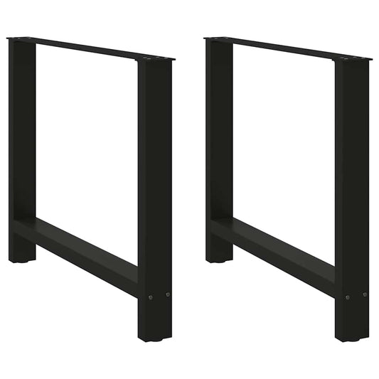 Steel Black Dining Table Legs, Adjustable Height 100x(72-73) cm, 2 Pcs