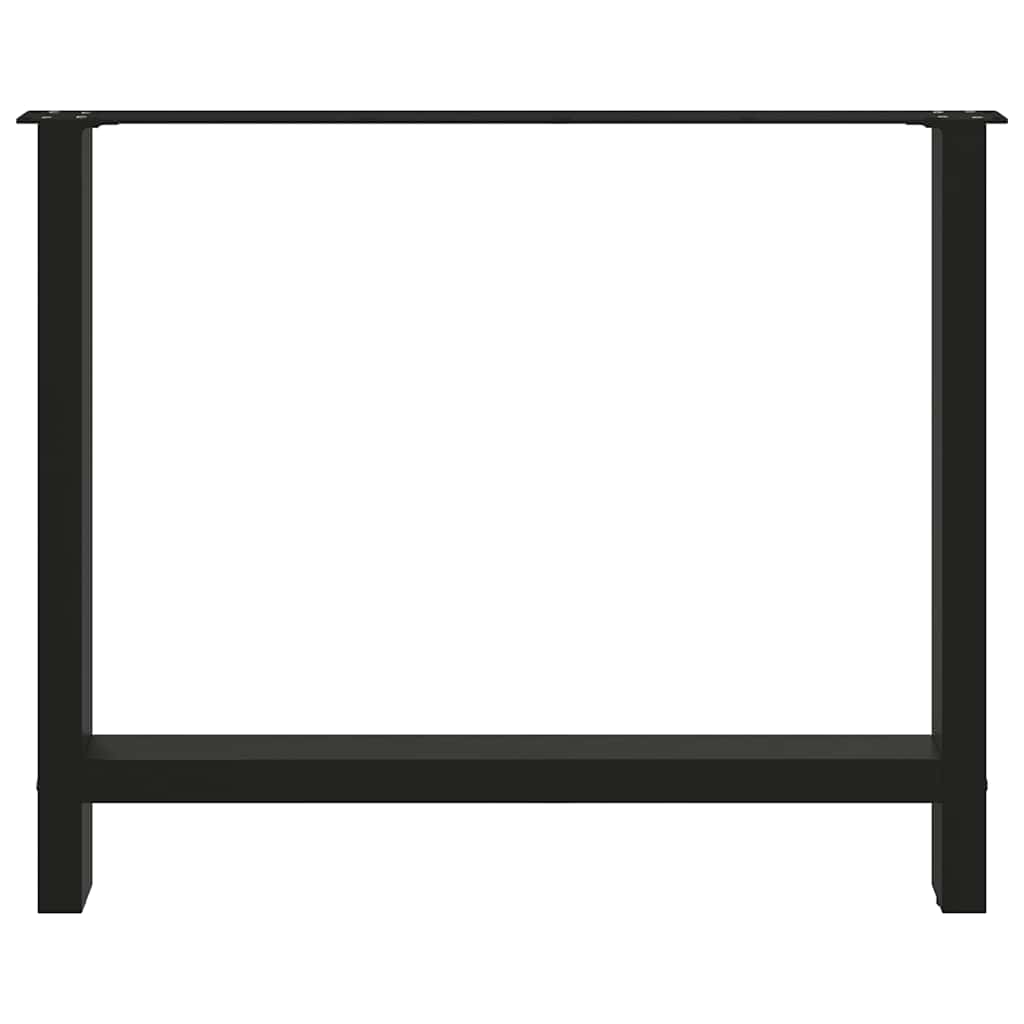 Steel Black Dining Table Legs, Adjustable Height 100x(72-73) cm, 2 Pcs