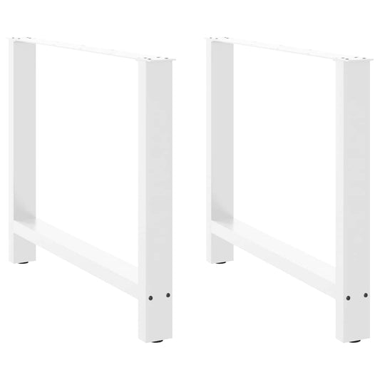 White Steel Dining Table Legs 2 Pcs, Adjustable 100x(72-73) cm