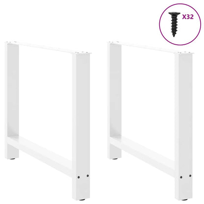 White Steel Dining Table Legs 2 Pcs, Adjustable 100x(72-73) cm