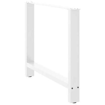 White Steel Dining Table Legs 2 Pcs, Adjustable 100x(72-73) cm