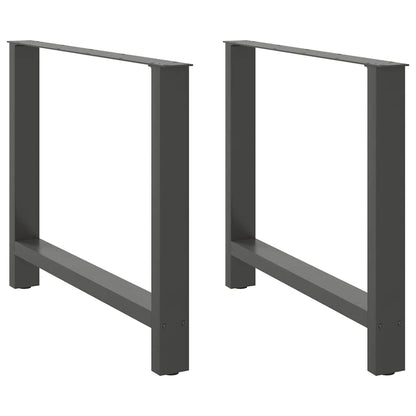 Anthracite Steel Dining Table Legs 2pcs Adjustable 100x72-73cm