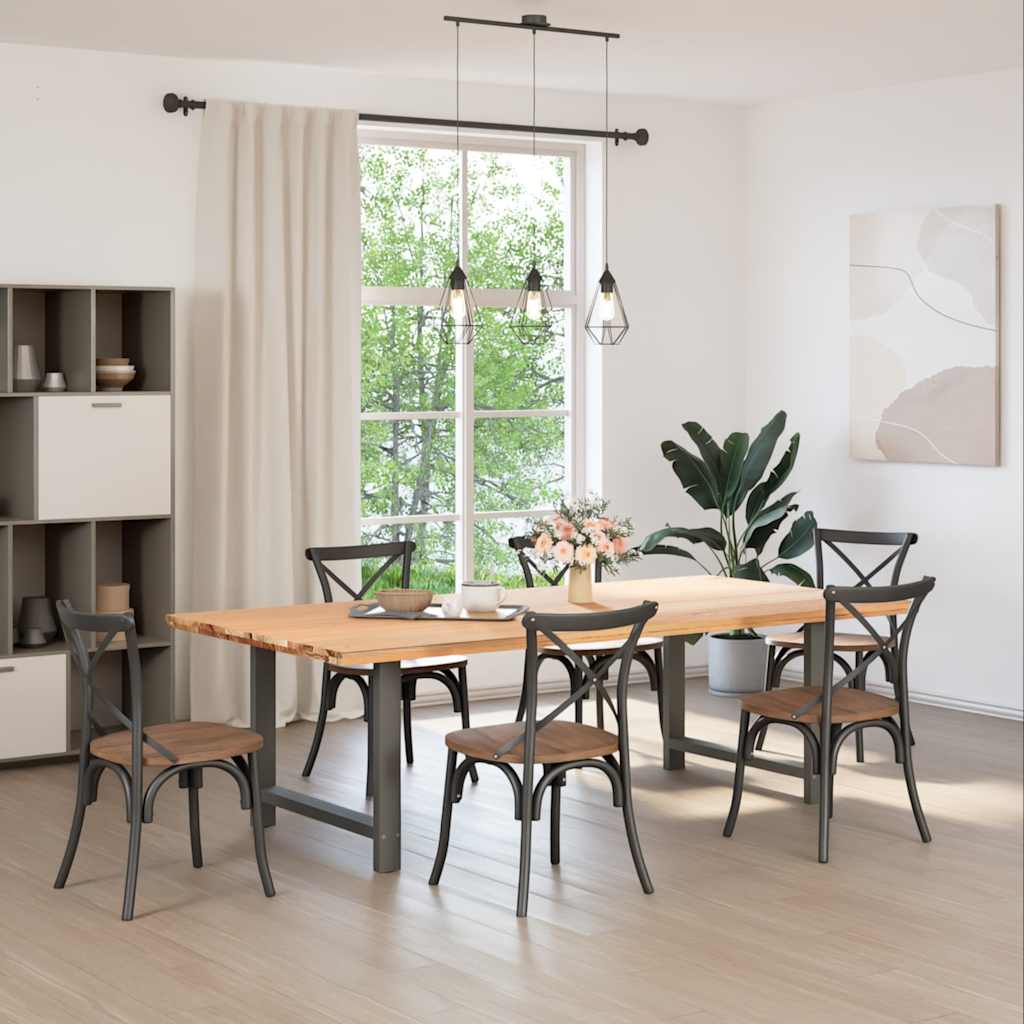 Anthracite Steel Dining Table Legs 2pcs Adjustable 100x72-73cm