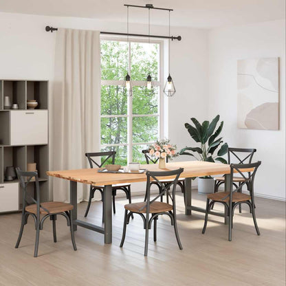 Anthracite Steel Dining Table Legs 2pcs Adjustable 100x72-73cm