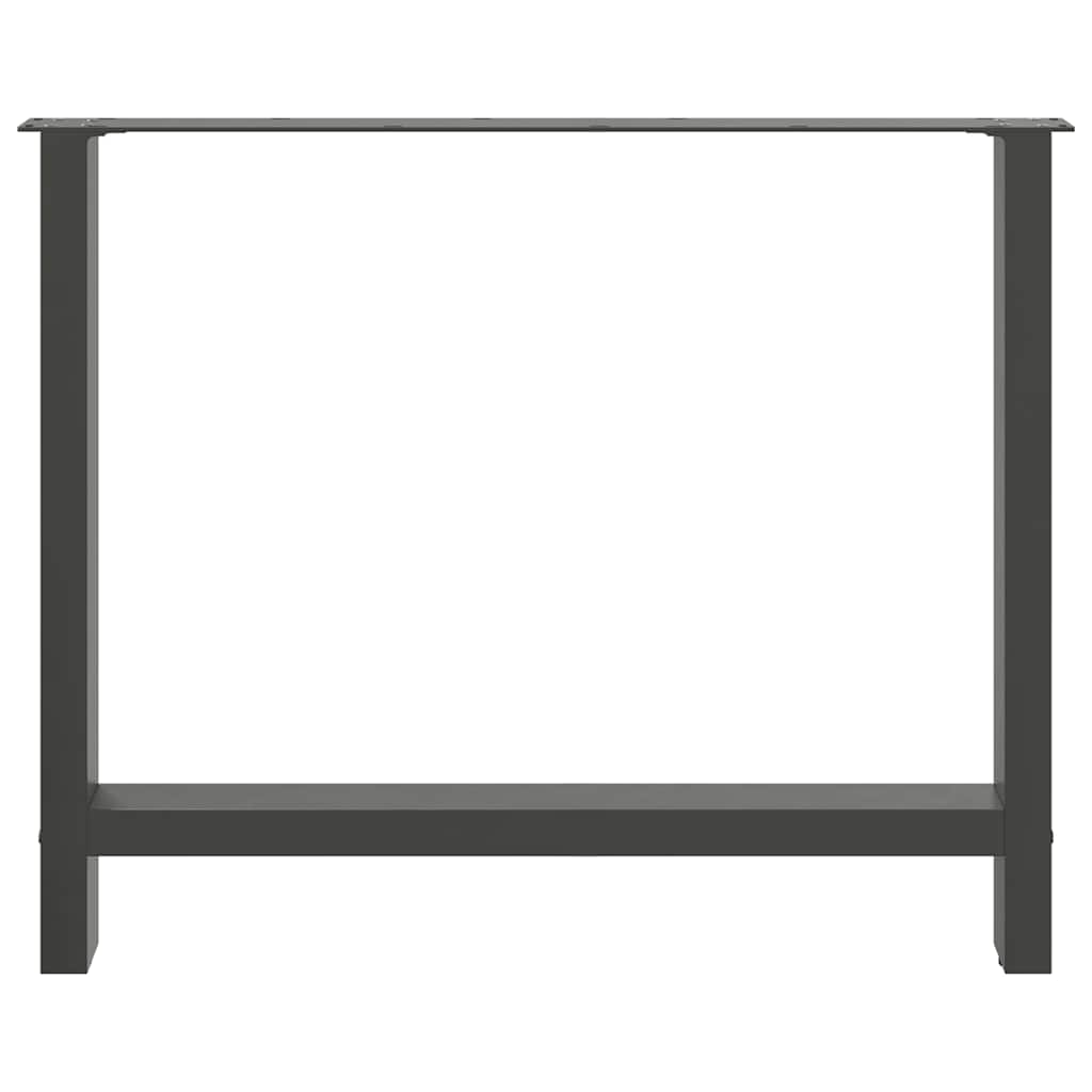 Anthracite Steel Dining Table Legs 2pcs Adjustable 100x72-73cm