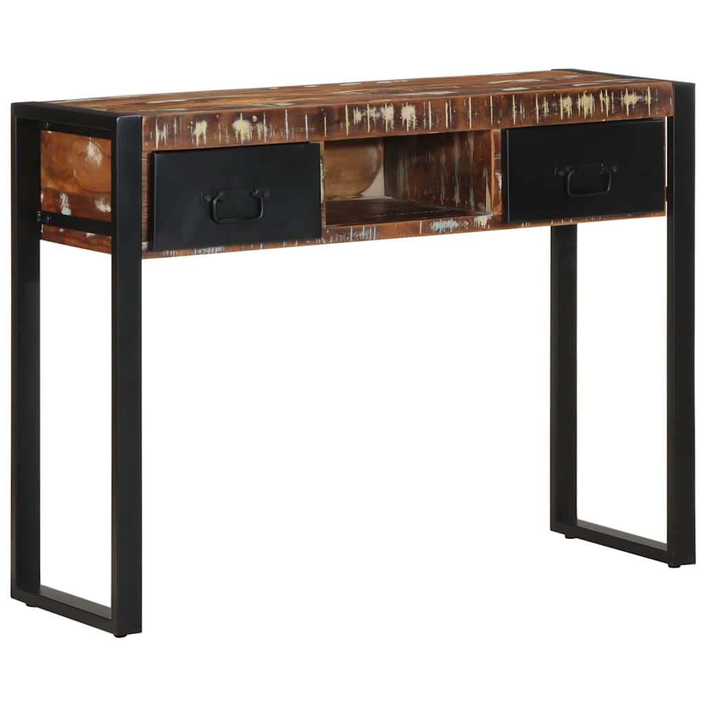 Multicolour Reclaimed Solid Wood Console Table 100x35x75 cm