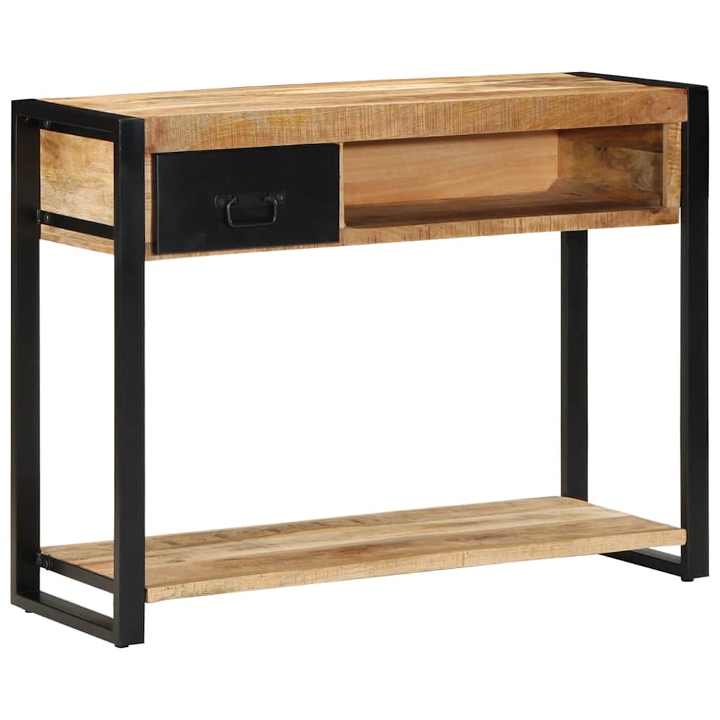 Solid Mango Wood Console Table, 100x35x75 cm, Rustic Finish