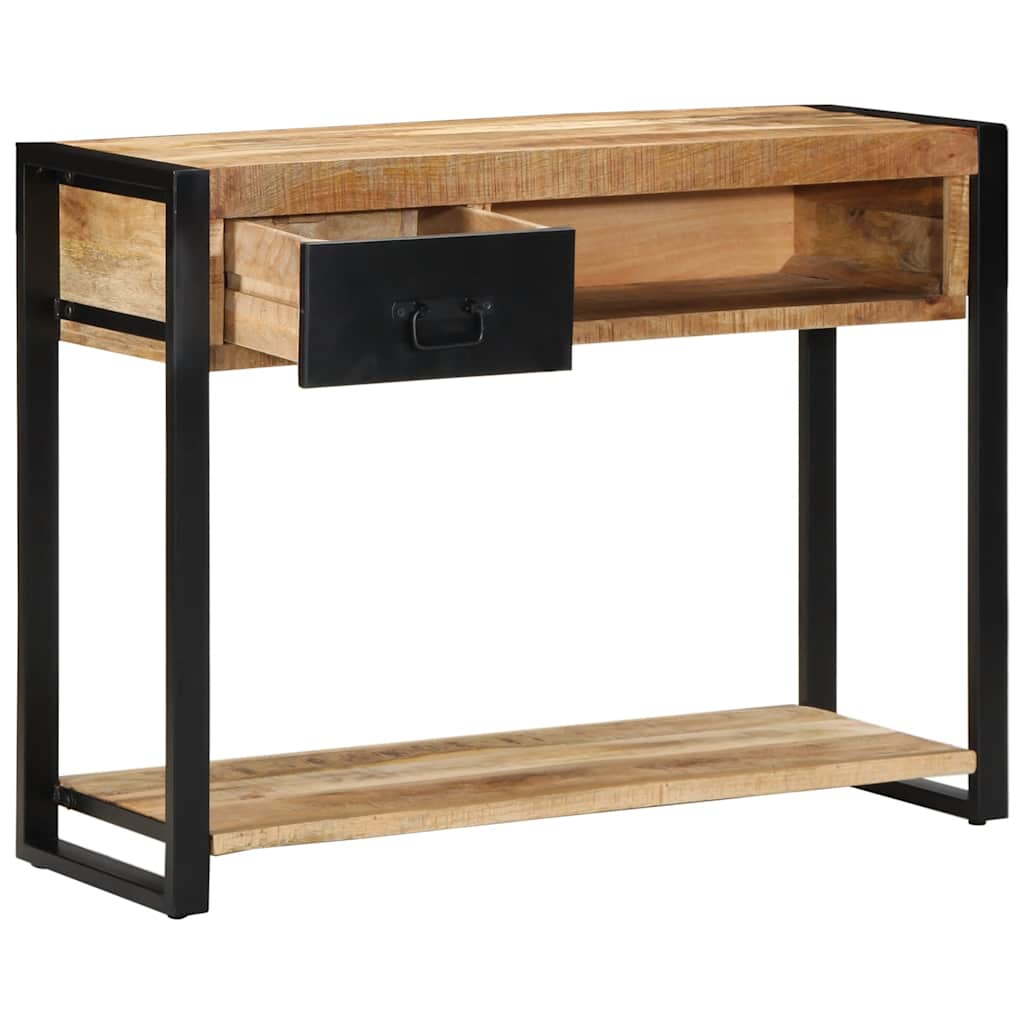Solid Mango Wood Console Table, 100x35x75 cm, Rustic Finish