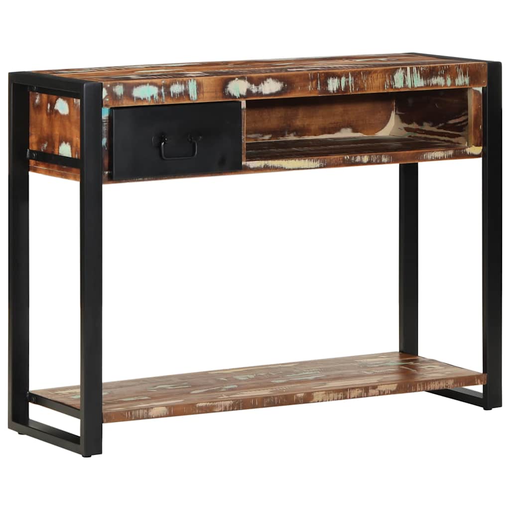 Reclaimed Solid Wood Multicolour Console Table 100x35x75 cm