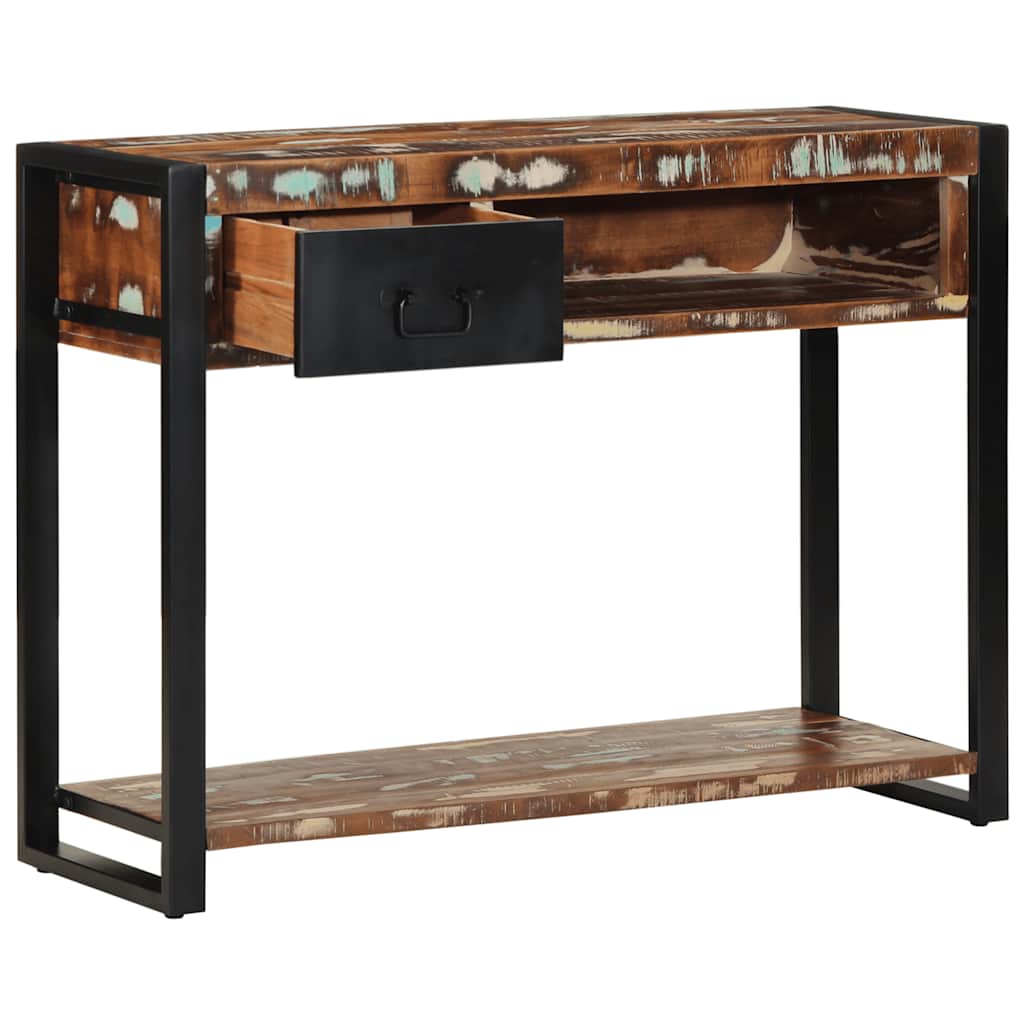 Reclaimed Solid Wood Multicolour Console Table 100x35x75 cm