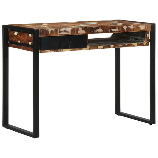 Eco-Friendly Multicolor Desk in Solid Reclaimed Wood, 100x50x75 cm