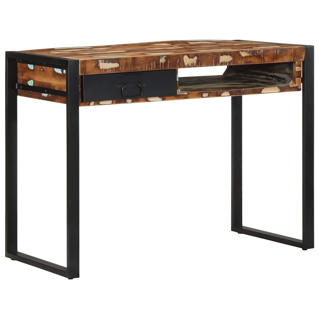 Eco-Friendly Multicolor Desk in Solid Reclaimed Wood, 100x50x75 cm