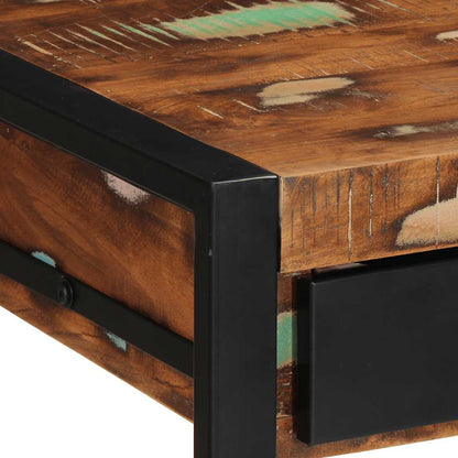 Eco-Friendly Multicolor Desk in Solid Reclaimed Wood, 100x50x75 cm