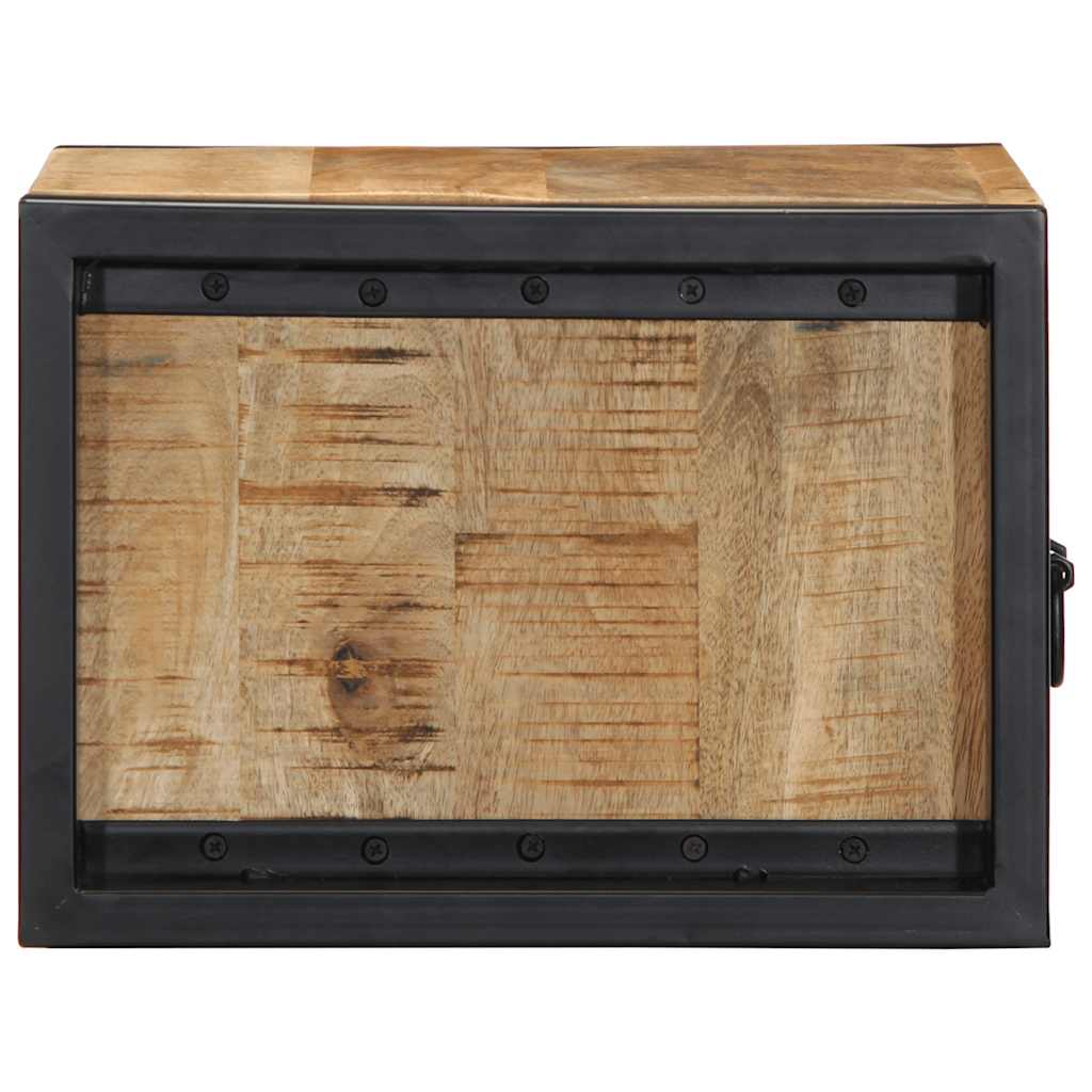 Rustic Mango Wood Bedside Cabinet 40x35x25 cm - Solid & Stylish