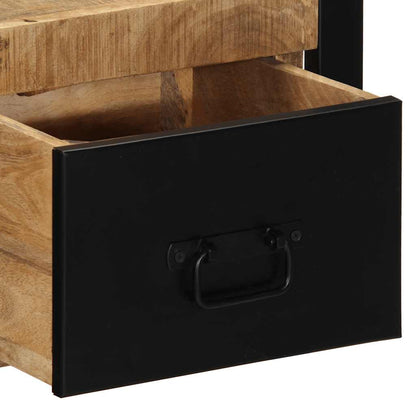 Rustic Mango Wood Bedside Cabinet 40x35x25 cm - Solid & Stylish