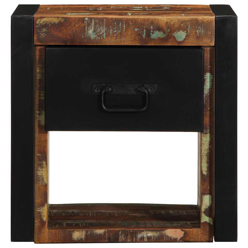 Multicolour Solid Reclaimed Wood Bedside Cabinet 40x35x40 cm