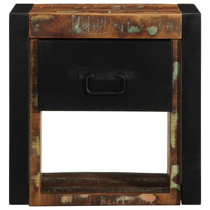 Multicolour Solid Reclaimed Wood Bedside Cabinet 40x35x40 cm