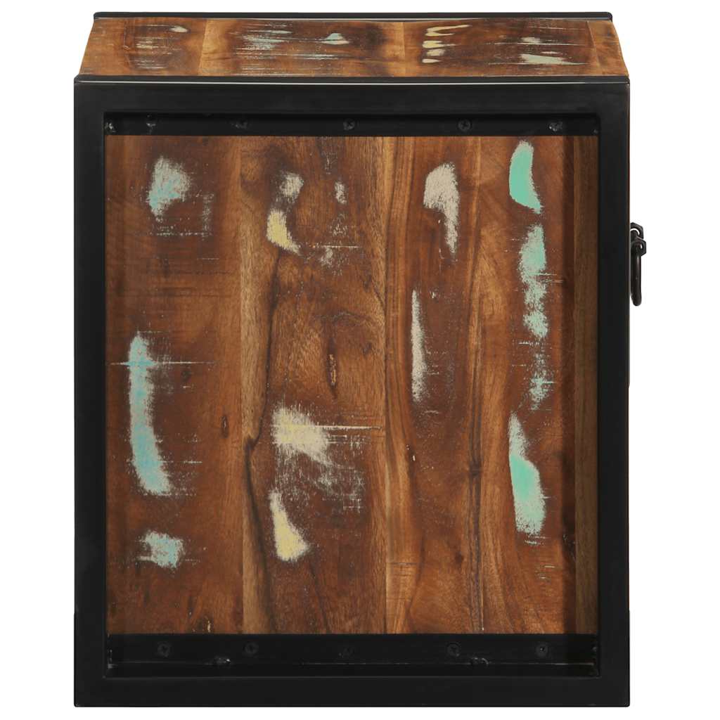Multicolour Solid Reclaimed Wood Bedside Cabinet 40x35x40 cm