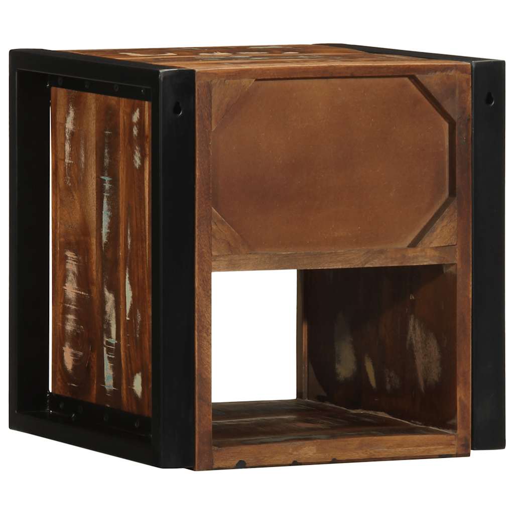 Multicolour Solid Reclaimed Wood Bedside Cabinet 40x35x40 cm