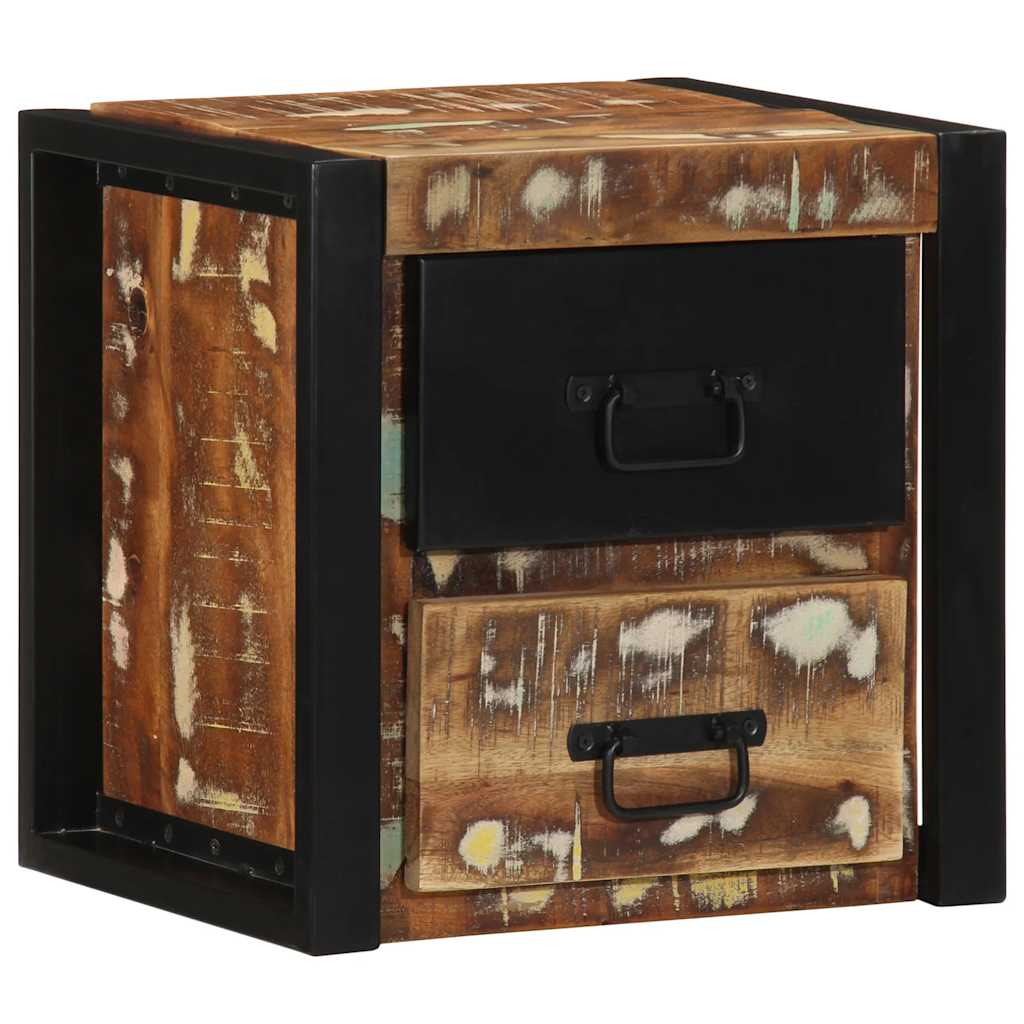 Multicolour Reclaimed Wood Bedside Cabinets 2 pcs - 40x35x40 cm