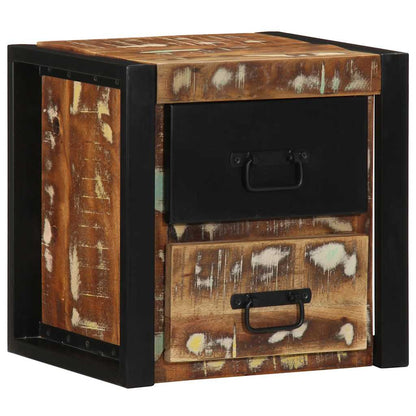 Multicolour Reclaimed Wood Bedside Cabinets 2 pcs - 40x35x40 cm