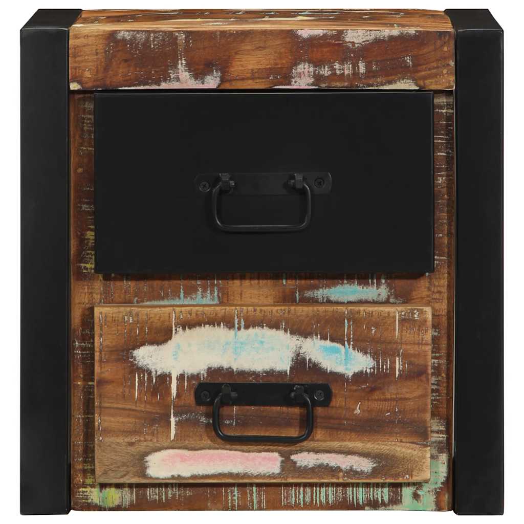 Multicolour Reclaimed Wood Bedside Cabinets 2 pcs - 40x35x40 cm