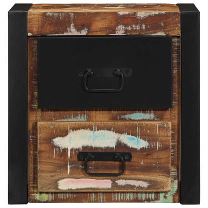Multicolour Reclaimed Wood Bedside Cabinets 2 pcs - 40x35x40 cm