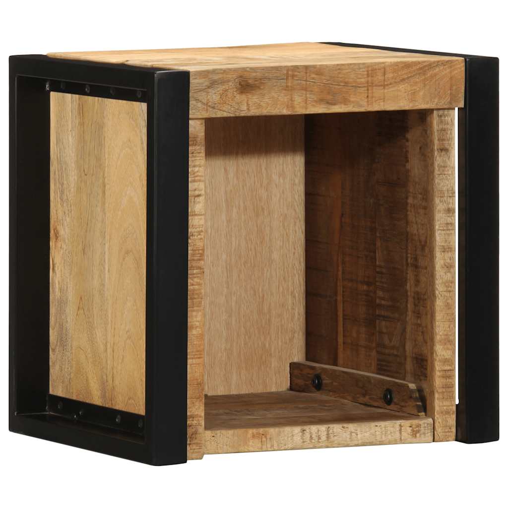 Rustic Mango Wood Bedside Cabinet 40x35x40 cm - Solid & Stylish