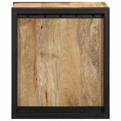 Rustic Mango Wood Bedside Cabinet 40x35x40 cm - Solid & Stylish
