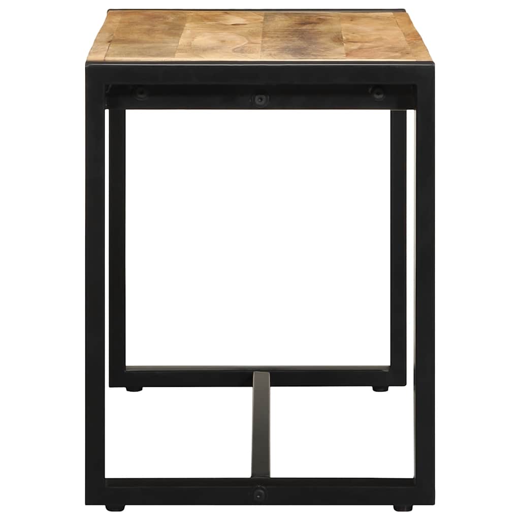 Rustic Mango Wood Bench: 80x35x45 cm Solid Rough Finish