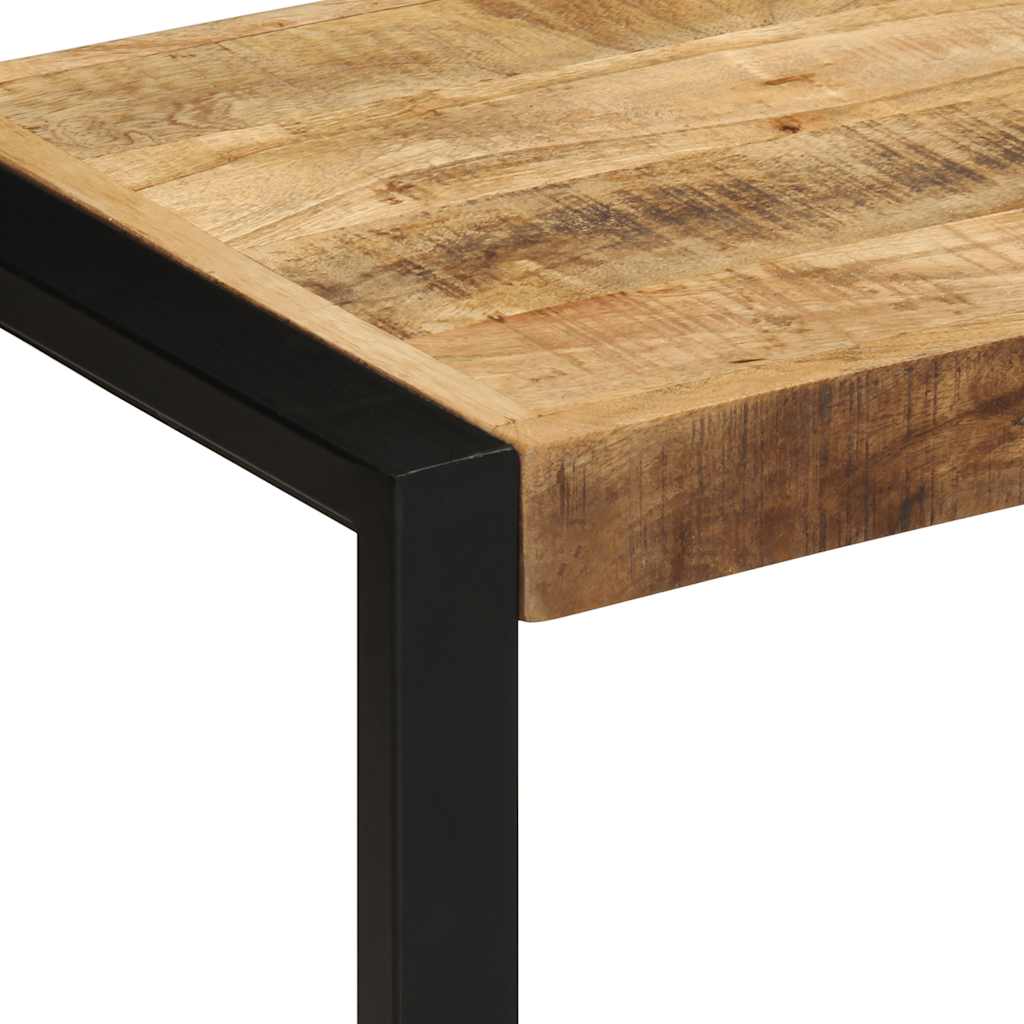 Rustic Mango Wood Bench: 80x35x45 cm Solid Rough Finish