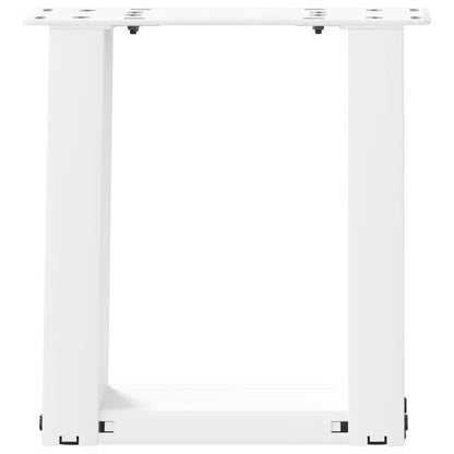 White U-Shaped Steel Coffee Table Legs, 2 Pcs, 30-31cm