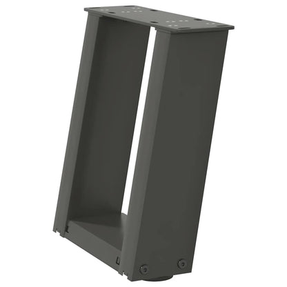 Anthracite U-Shaped Steel Coffee Table Legs 2pcs, 30x(30-31)cm