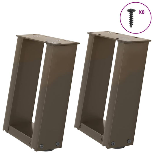 U-Shaped Natural Steel Coffee Table Legs, 2 pcs, 30x31 cm