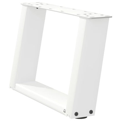 White Steel U-Shaped Coffee Table Legs 2pcs 40x(30-31)cm