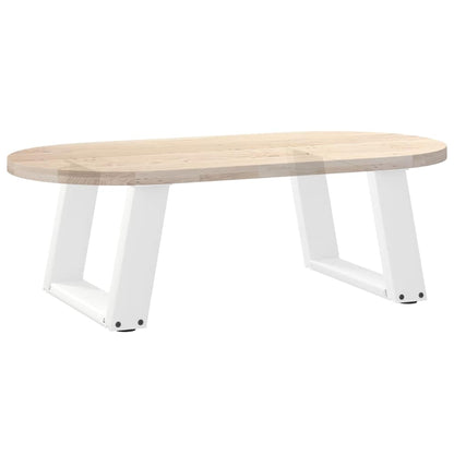 White Steel U-Shaped Coffee Table Legs 2pcs 40x(30-31)cm