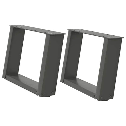 Anthracite Steel U-Shaped Coffee Table Legs (2 pcs) 40x30-31 cm