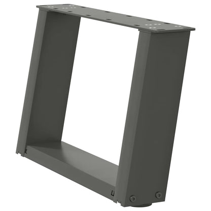 Anthracite Steel U-Shaped Coffee Table Legs (2 pcs) 40x30-31 cm