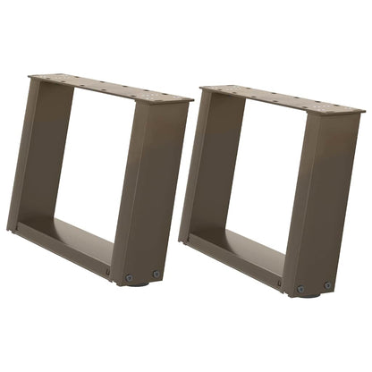 U-Shaped Natural Steel Coffee Table Legs 2 pcs, 40x(30-31) cm