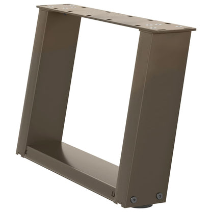 U-Shaped Natural Steel Coffee Table Legs 2 pcs, 40x(30-31) cm