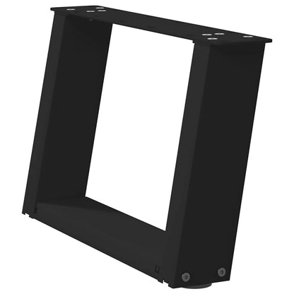 Black U-Shaped Steel Coffee Table Legs 2pcs - 50x30-31 cm