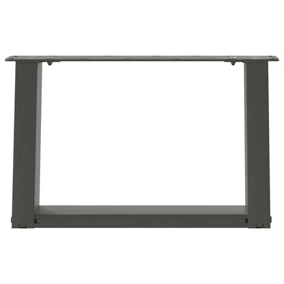 Anthracite Steel U-Shaped Coffee Table Legs 50x30-31cm - Set of 2