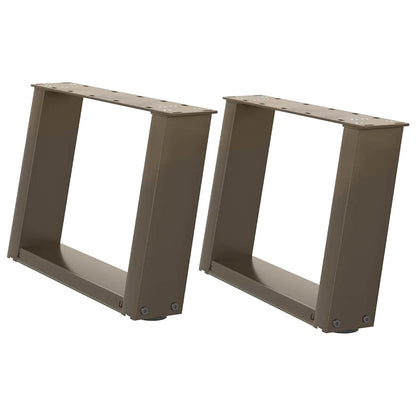 Natural Steel U-Shaped Coffee Table Legs, 50x(30-31) cm, 2 pcs