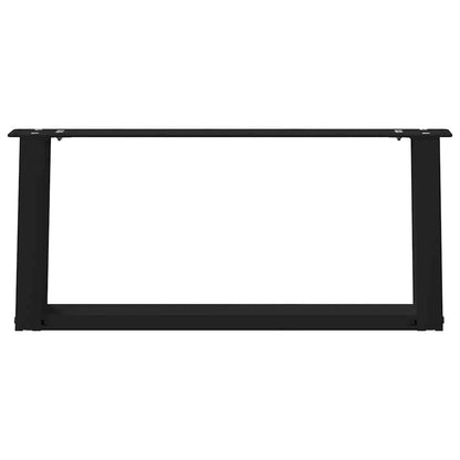 Black Steel U-Shaped Coffee Table Legs, 2 Pcs, 60x30-31 cm