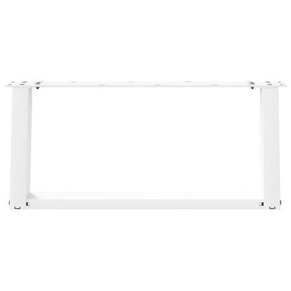 White Steel U-Shaped Coffee Table Legs - Set of 2, 60x30-31 cm