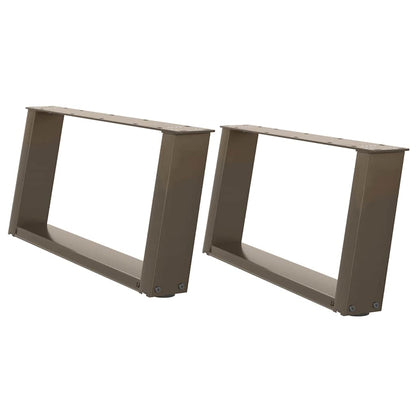 Natural Steel U-Shaped Coffee Table Legs, 2pcs, 60x30-31 cm